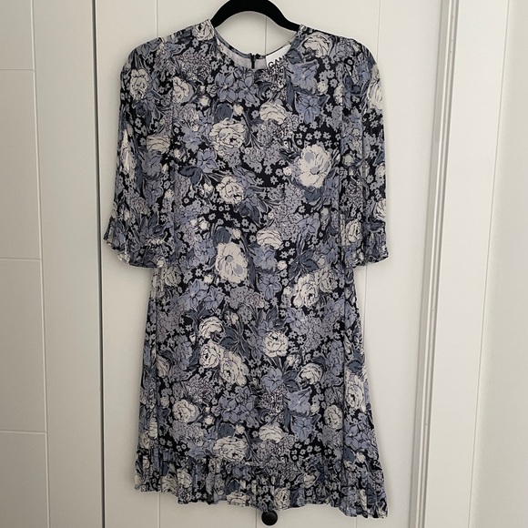 GANNI Printed Georgette Mini Dress - Picture 2 of 6